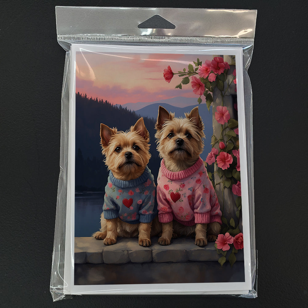 Cairn Terrier Two Hearts Greeting Cards Pack of 8 Image 3