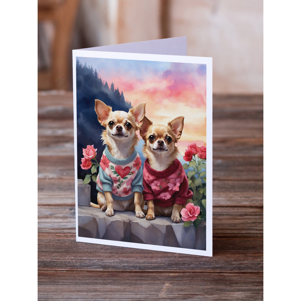 Chihuahua Two Hearts Greeting Cards Pack of 8 Image 2