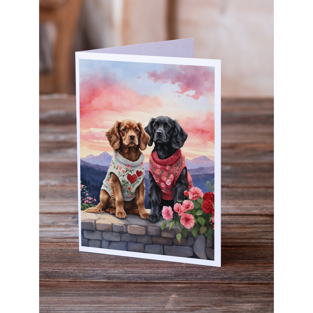 Cocker Spaniel Two Hearts Greeting Cards Pack of 8 Image 2