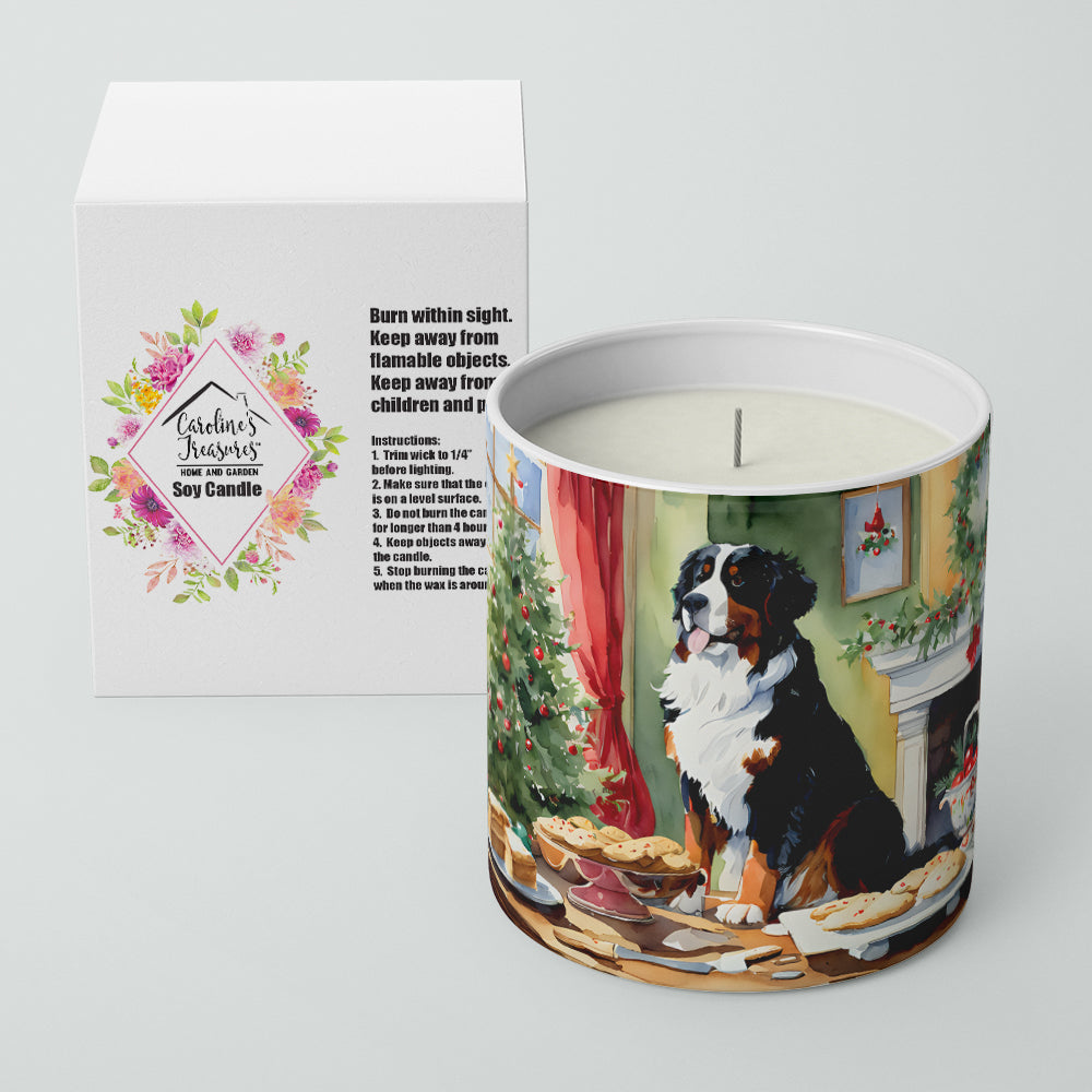 Bernese Mountain Dog Christmas Cookies Decorative Soy Candle Image 2