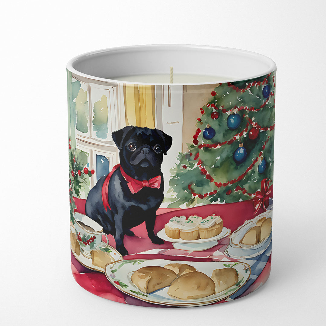 Pug Christmas Cookies Decorative Soy Candle Image 1