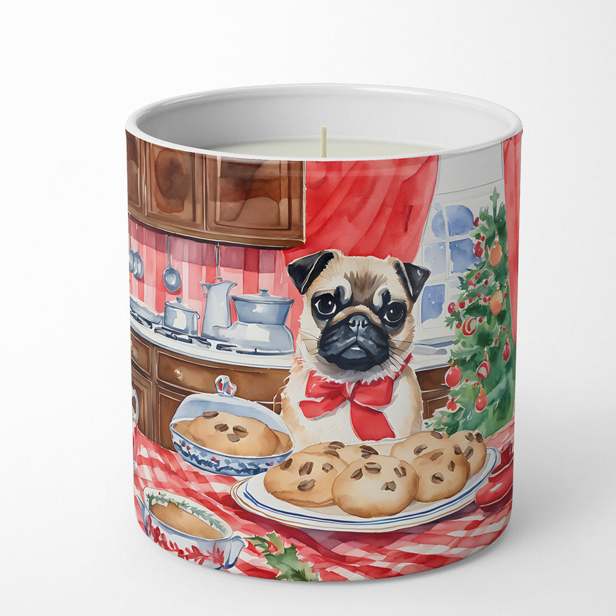 Pug Christmas Cookies Decorative Soy Candle Image 1