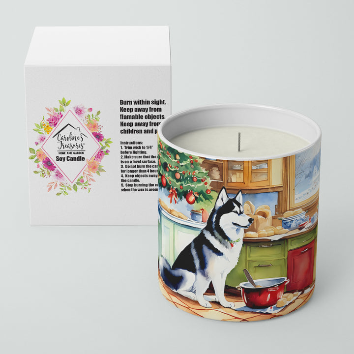 Siberian Husky Christmas Cookies Decorative Soy Candle Image 2