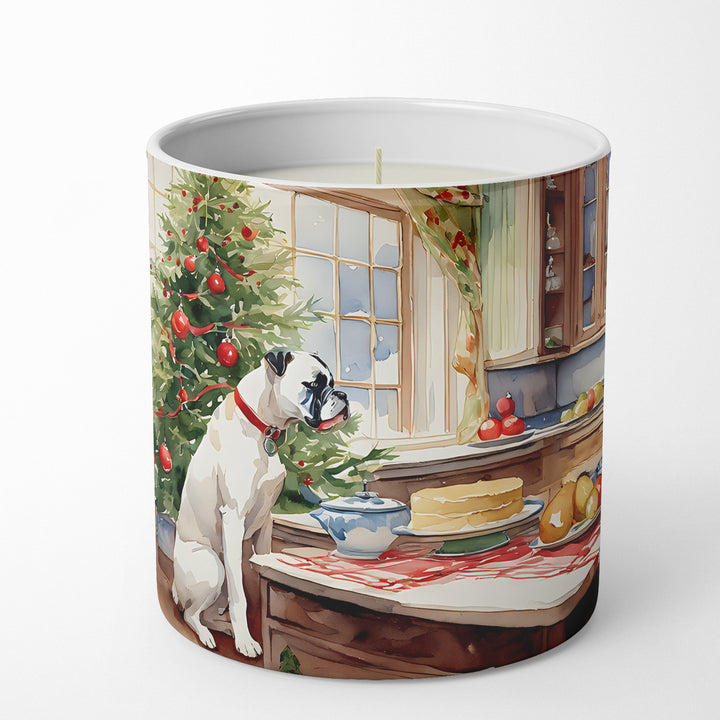 White Boxer Christmas Cookies Decorative Soy Candle Image 1