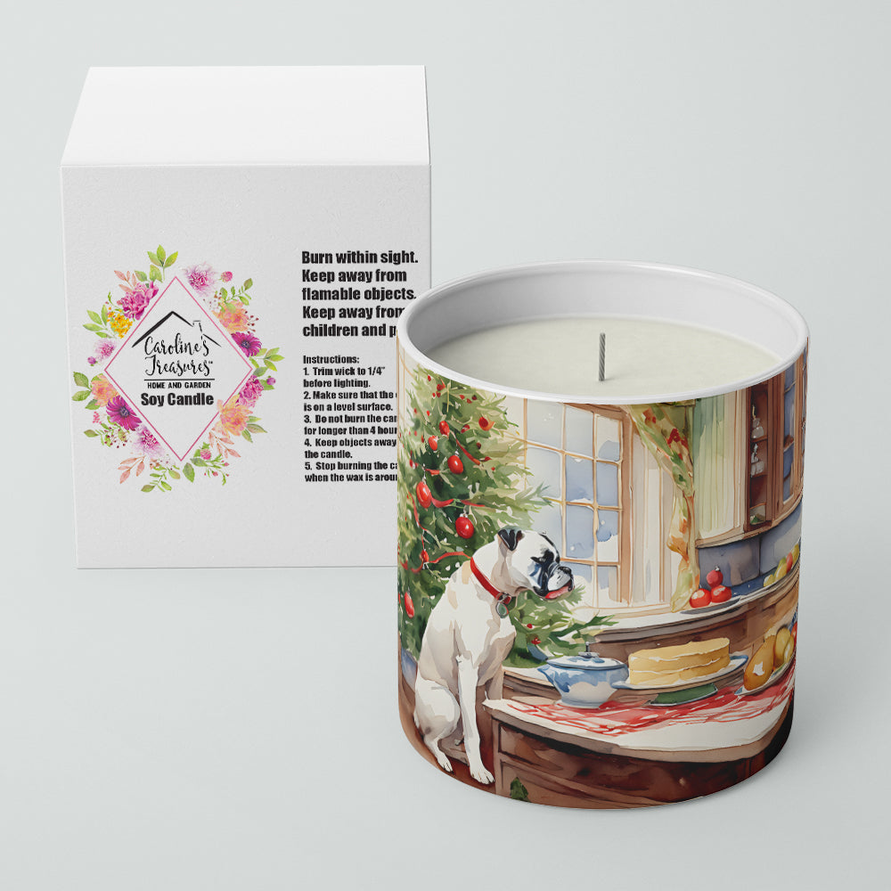 White Boxer Christmas Cookies Decorative Soy Candle Image 2