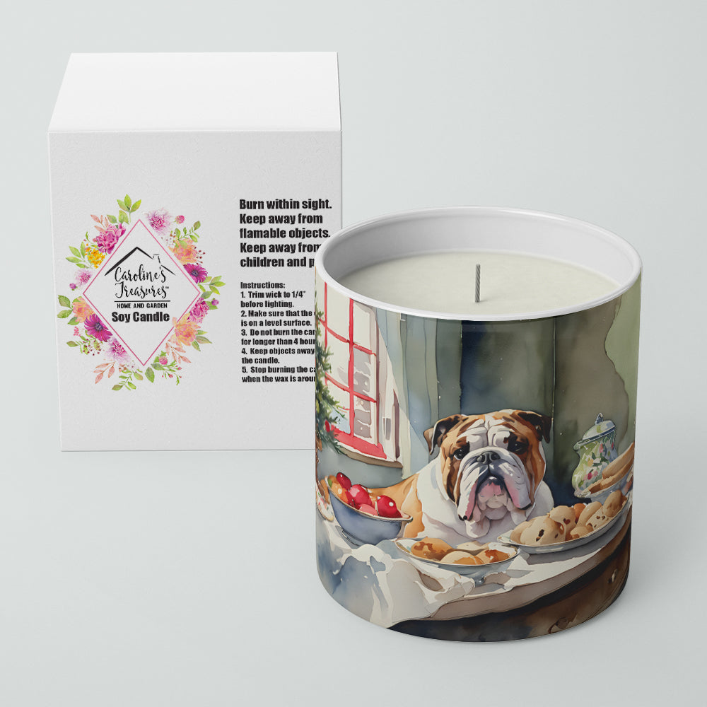 English Bulldog Christmas Cookies Decorative Soy Candle Image 2