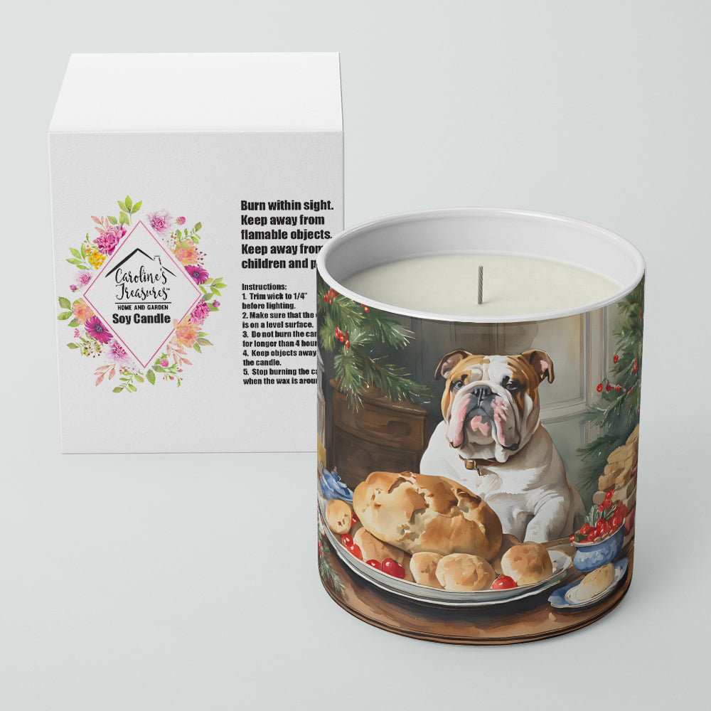 English Bulldog Christmas Cookies Decorative Soy Candle Image 2