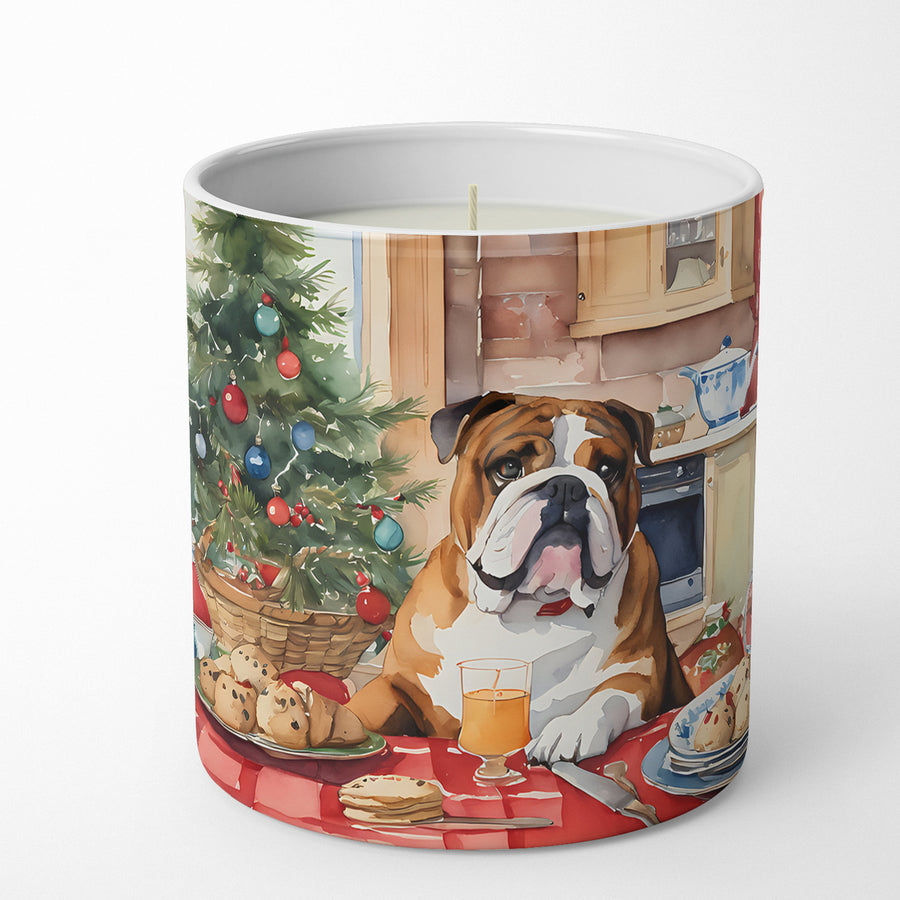 English Bulldog Christmas Cookies Decorative Soy Candle Image 1