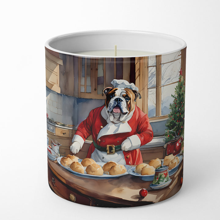 English Bulldog Christmas Cookies Decorative Soy Candle Image 1