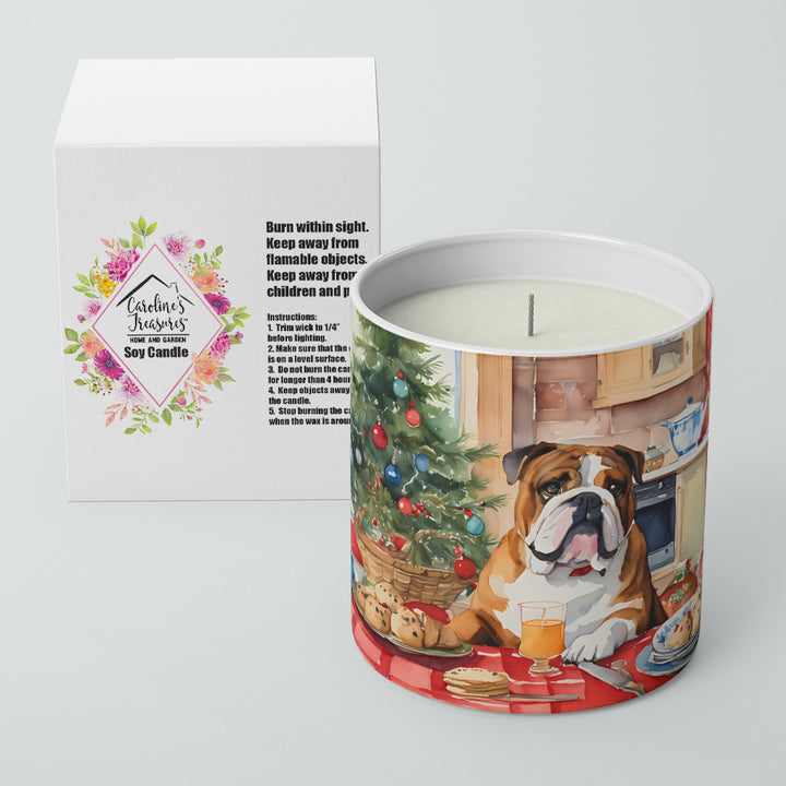 English Bulldog Christmas Cookies Decorative Soy Candle Image 2