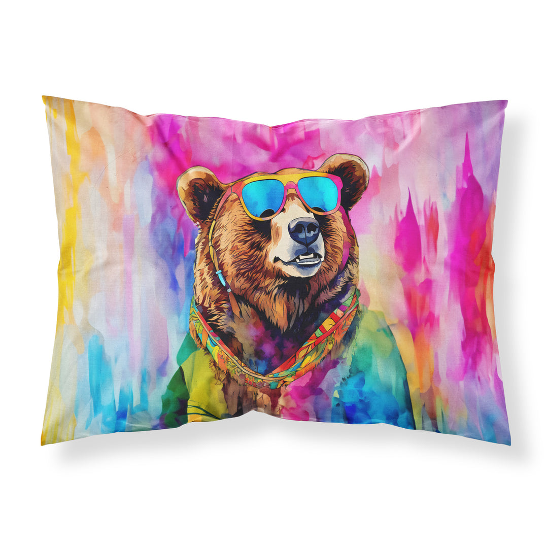 Hippie Animal Grizzly Bear Standard Pillowcase Image 1