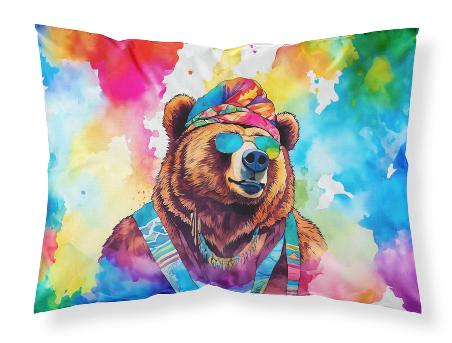 Hippie Animal Grizzly Bear Standard Pillowcase Image 1