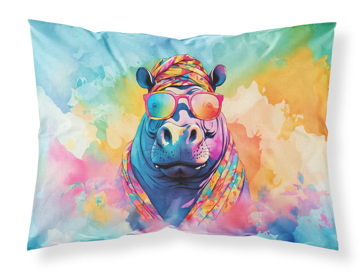 Hippie Animal Hippopotamus Standard Pillowcase Image 1