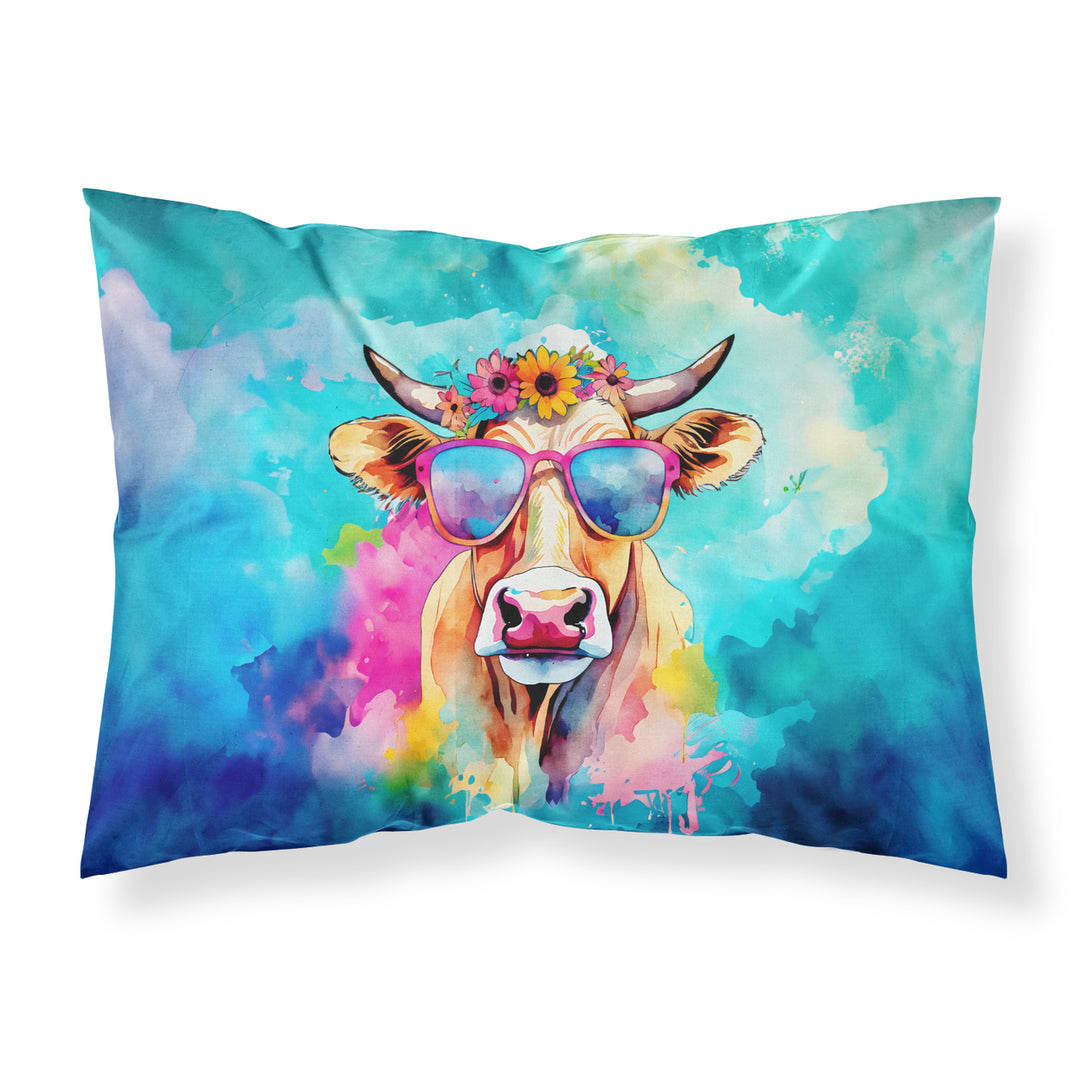 Hippie Animal Malvi Cow Standard Pillowcase Image 1