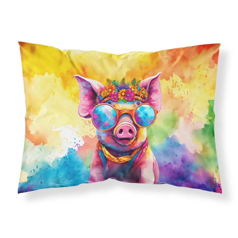 Hippie Animal Pig Standard Pillowcase Image 1