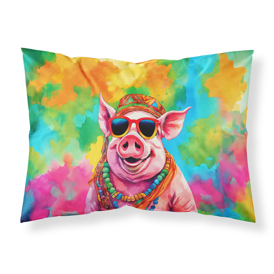 Hippie Animal Pig Standard Pillowcase Image 1