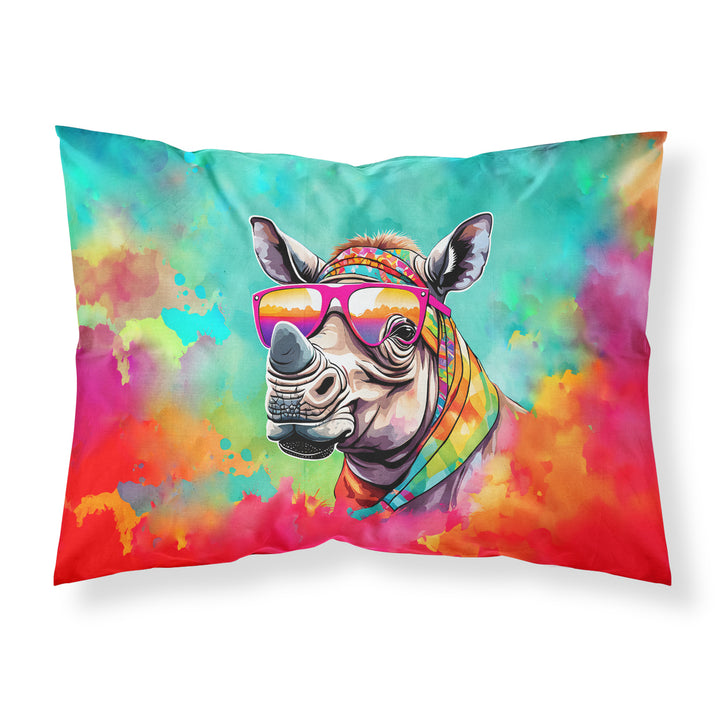 Hippie Animal Rhinoceros Standard Pillowcase Image 1