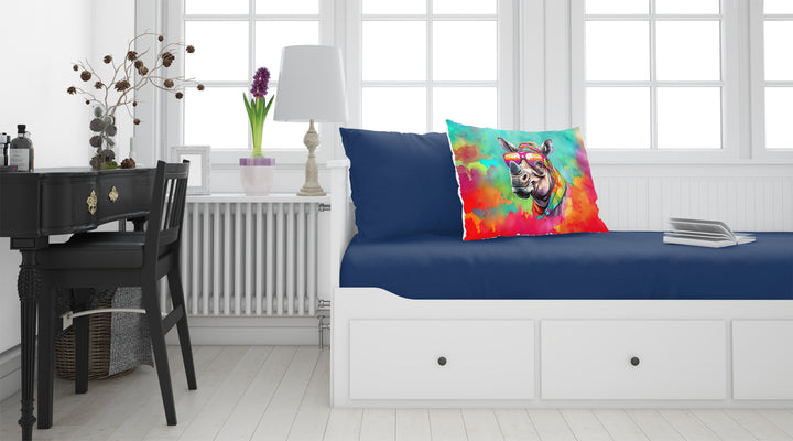 Hippie Animal Rhinoceros Standard Pillowcase Image 2