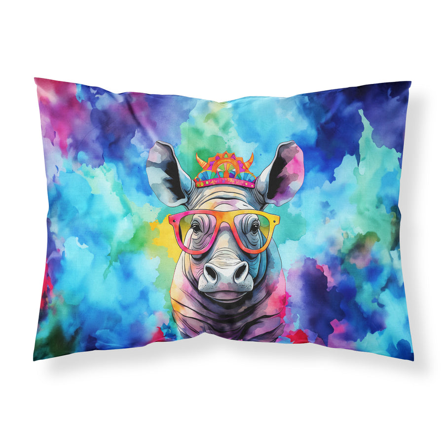 Hippie Animal Rhinoceros Standard Pillowcase Image 1