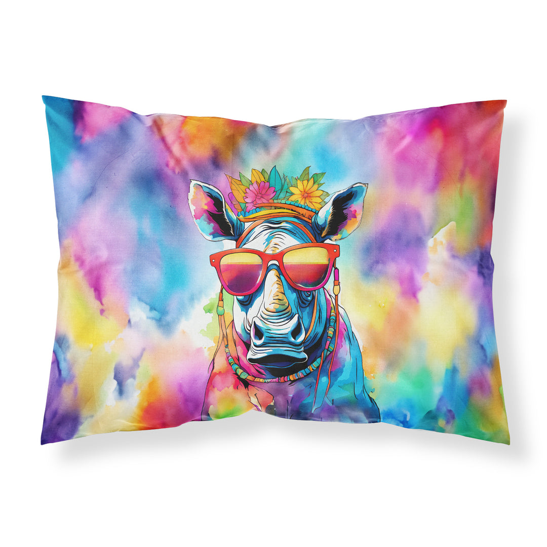 Hippie Animal Rhinoceros Standard Pillowcase Image 1