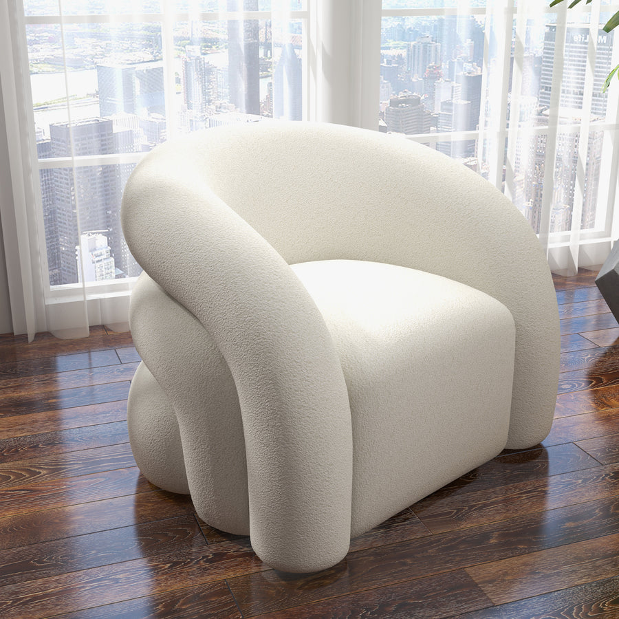 SEYNAR Modern Glam 360 Degree Swivel Velvet Accent Armchair with Tufted Back Image 1