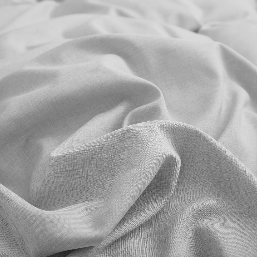 Solid Faux Linen Duvet Cover Set with Shams - Luxurious Comfort Image 8