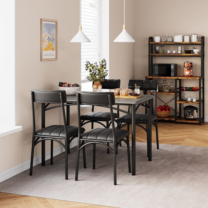 Jojoka 5 Piece Dining Set Table and Chairs Wood Top Dinette Image 4