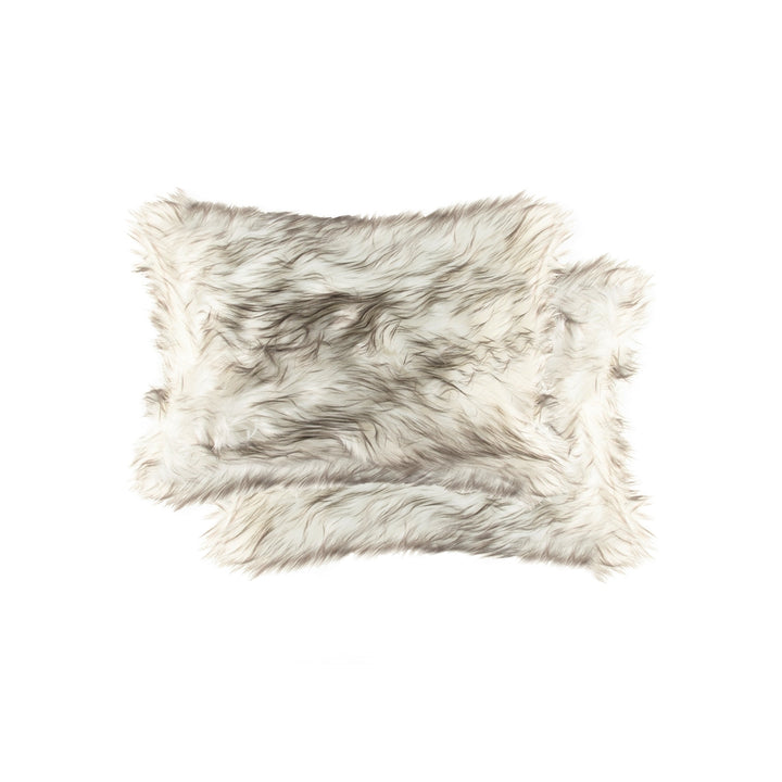 Luxe  Belton Faux faux Pillow  2-Piece  Gradient grey Image 1