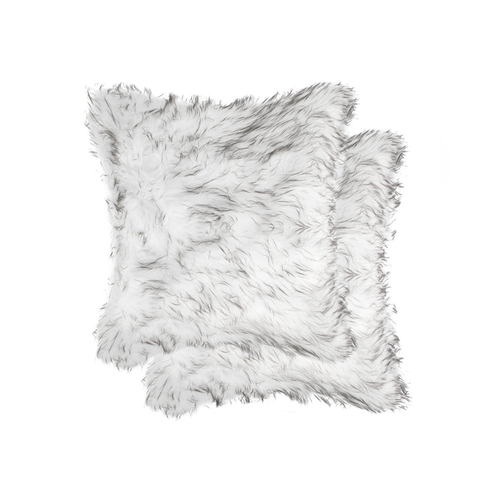 Luxe  Belton Faux faux Pillow  2-Piece  Gradient grey Image 7