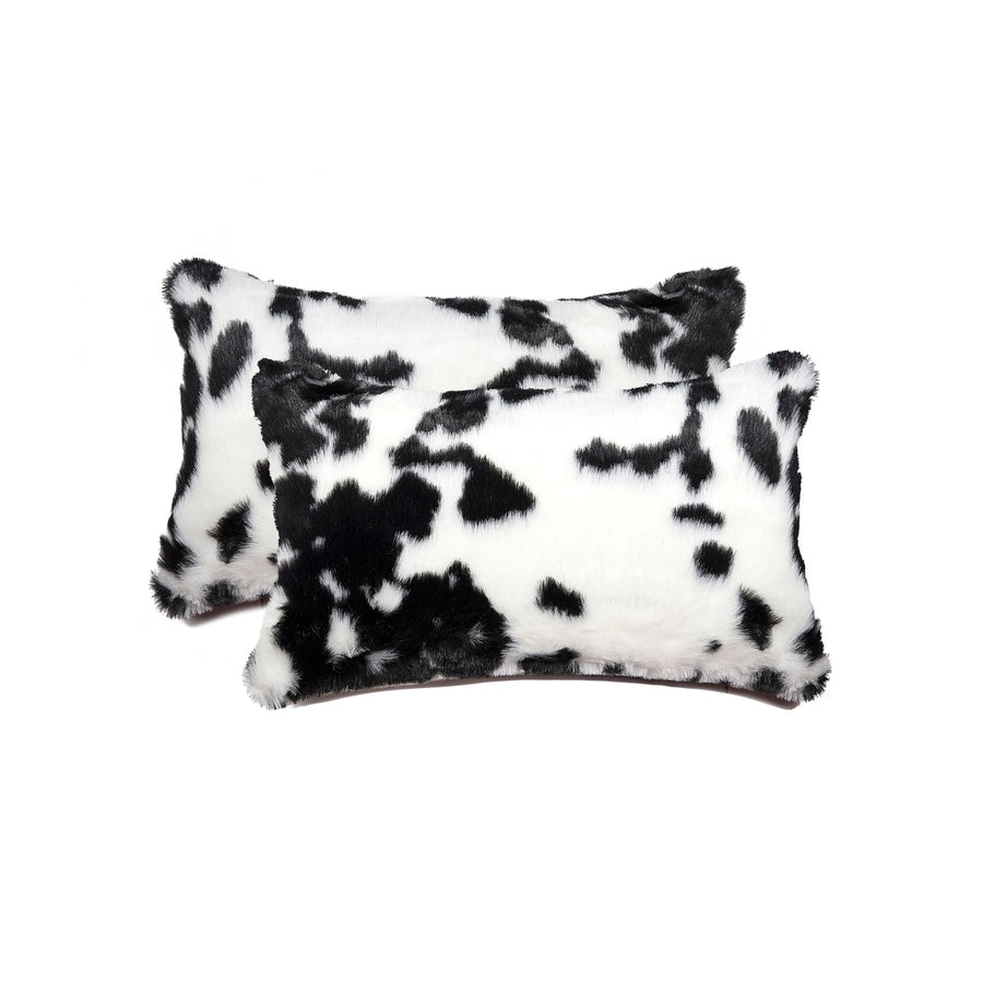 Luxe  Belton Faux faux Pillow  2-Piece  Sugarland black and white Image 1