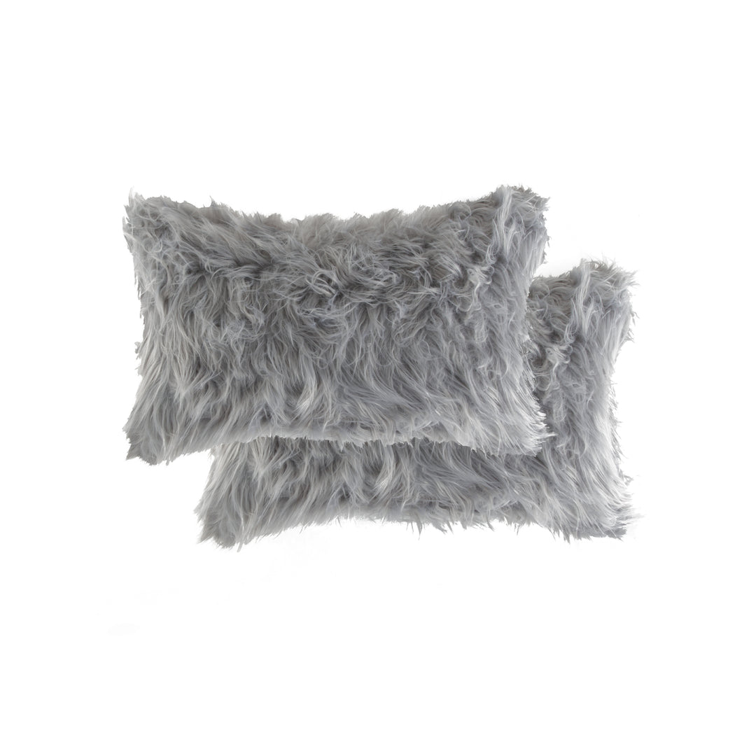 Luxe  Belton Faux faux Pillow  2-Piece  Grey Image 1