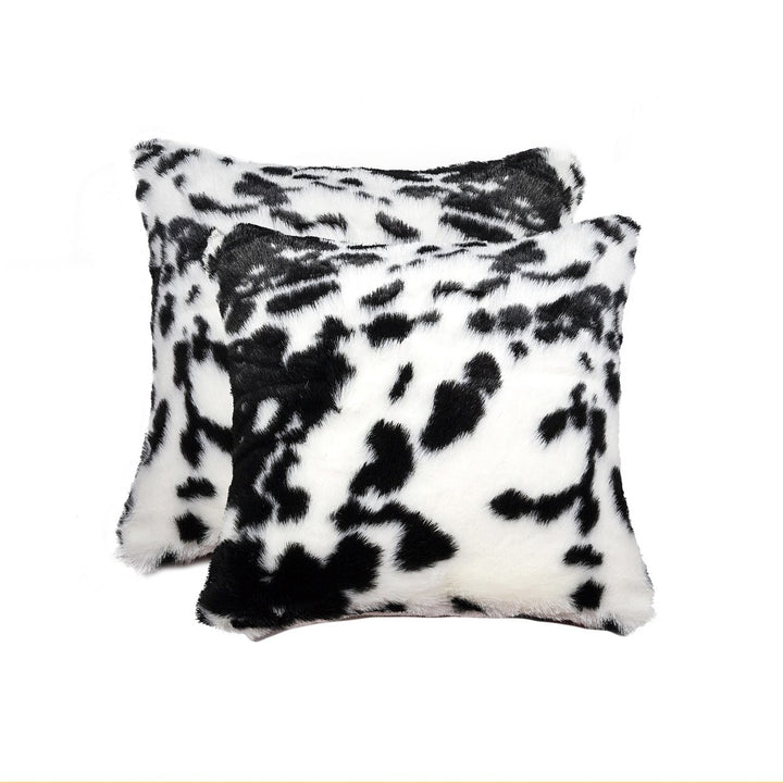 Luxe Belton Faux faux Pillow 12x20 2-Pack Sugarland Black White Image 1