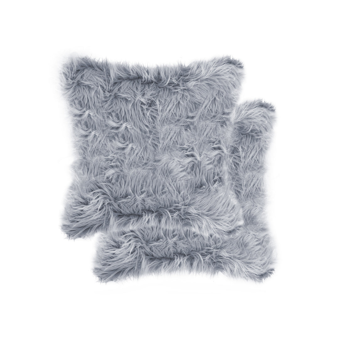 Luxe  Belton Faux faux Pillow  2-Piece  Grey Image 6