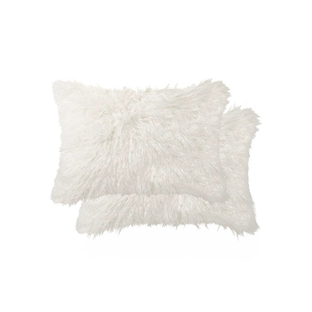 Luxe Belton Ivory Mink Faux faux Pillow 12x20 2-Pack Image 1