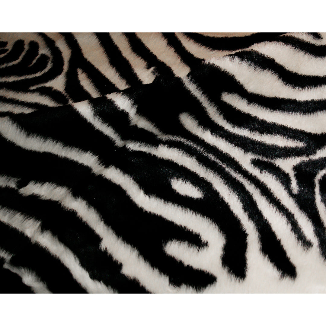 Luxe Faux Hide Rug 5.25x7.5 Zebra Black White Denton Design Image 2