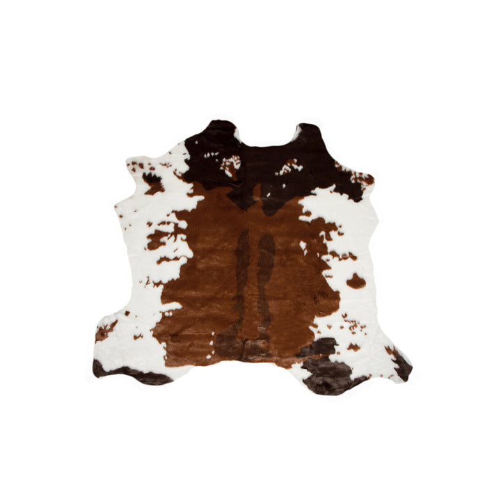 Luxe Faux Cowhide Rug 4x5 Brown White Classic 1-Piece Chic Accent Image 9