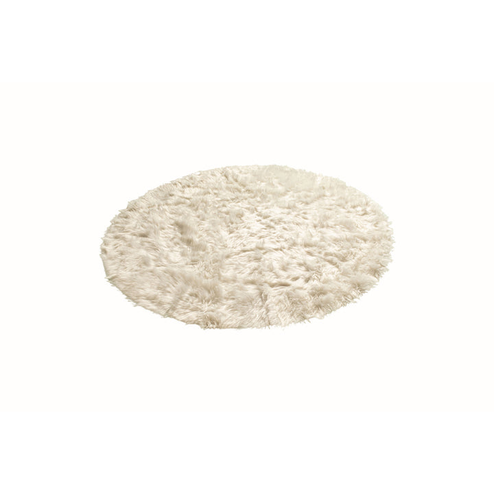 Luxe Arlington Faux Sheepskin Circular Rug Off-White 6 Foot Diameter Image 3