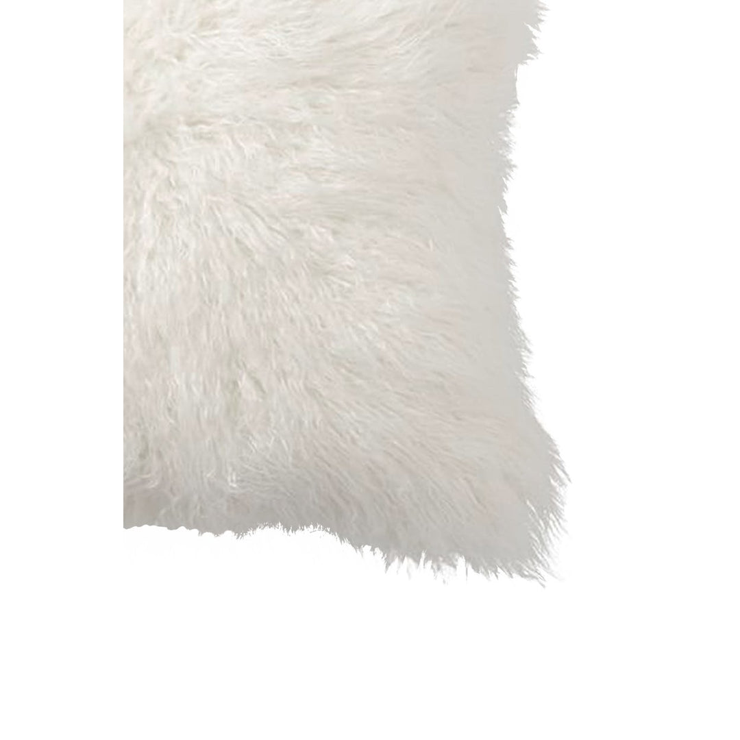 Luxe Belton Faux Sheepskin Pillow 2-Pack Off-White 18x18 Inches Decor Cushion Image 2