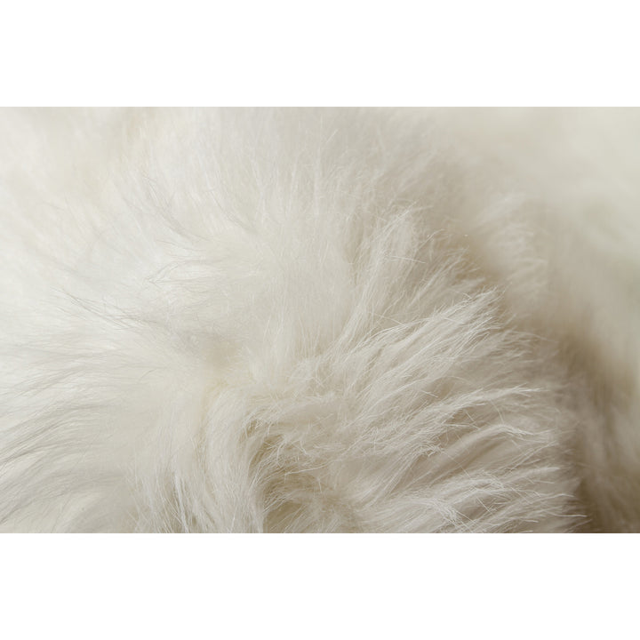 Luxe Arlington Faux Sheepskin Circular Rug Off-White 6 Foot Diameter Image 5