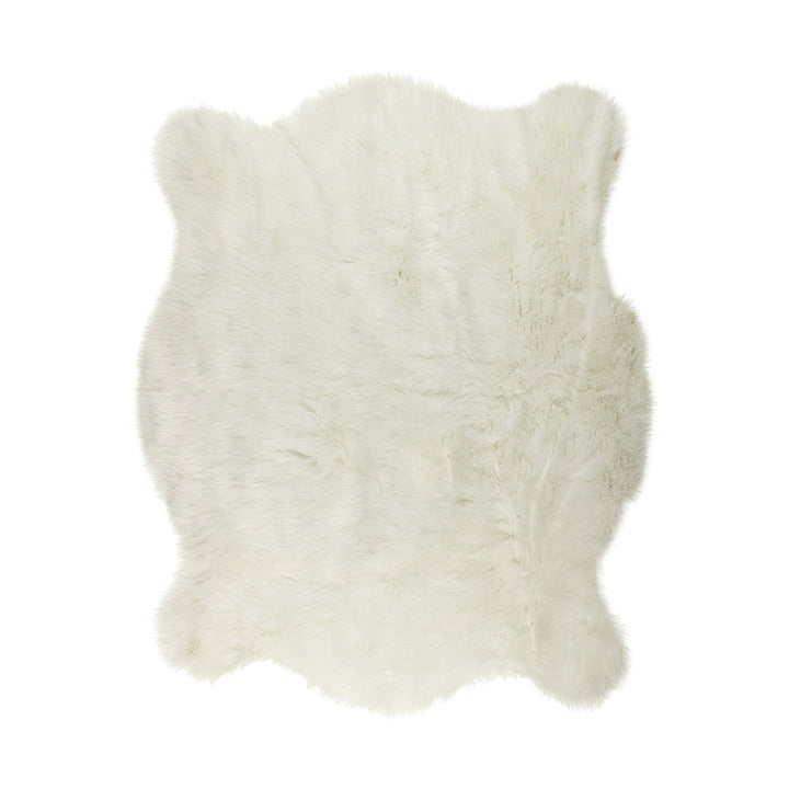 Luxe Faux Hide Rug Polar Bear 4.25x5 Feet Soft Throw Area Rug Image 1