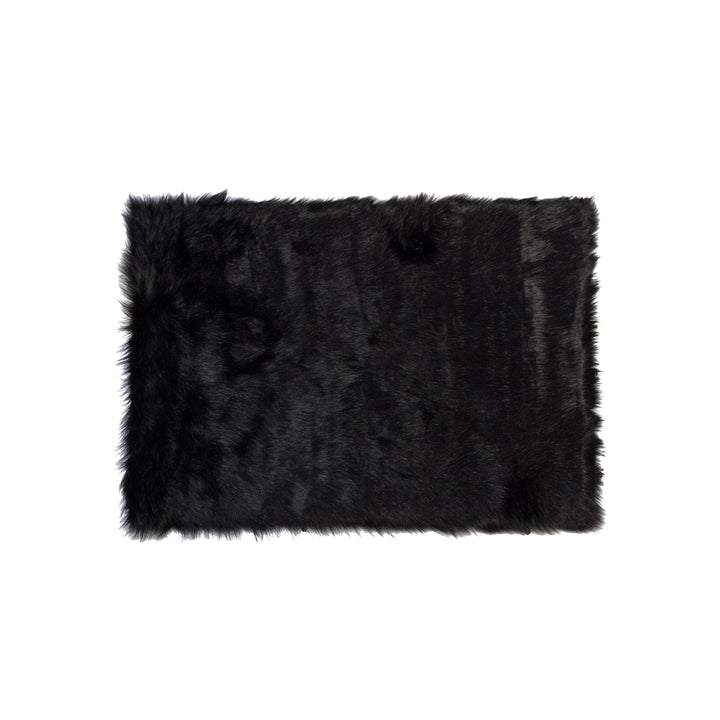 Luxe Hudson Faux Sheepskin Rug 5x8 Gradient Grey Plush Material Image 4