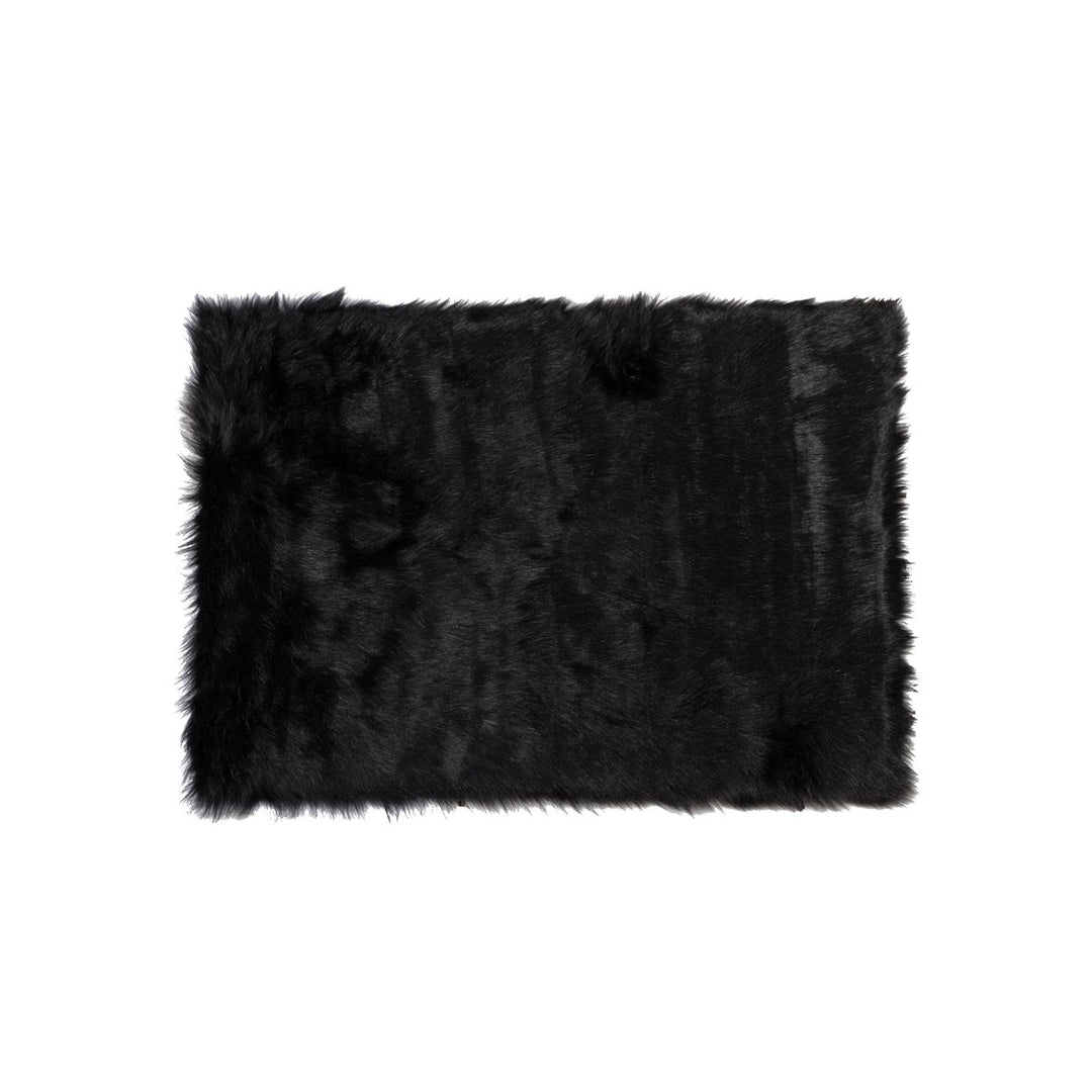 Luxe Hudson Faux Sheepskin Rug 5x8 Gradient Grey Plush Material Image 1