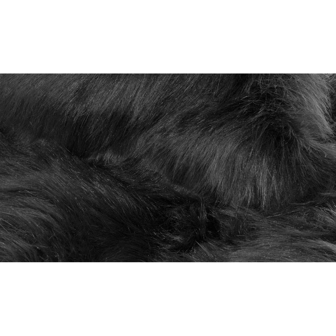 Luxe Hudson Faux Sheepskin Rug 5x8 Gradient Grey Plush Material Image 5