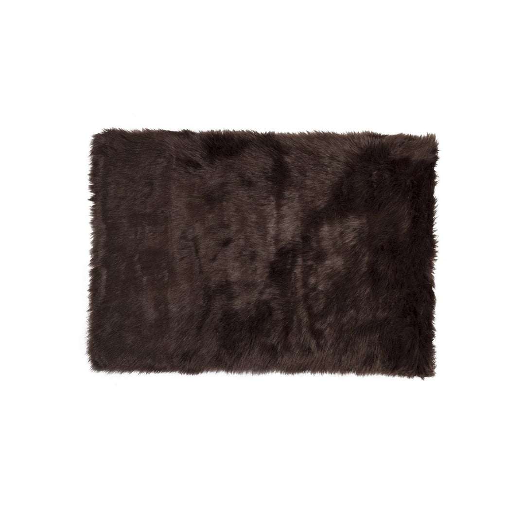 Luxe Hudson Faux Sheepskin Rug 2x3 Black 1-Piece Soft Throw Rug Image 1