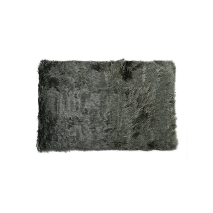 Luxe Hudson Faux Sheepskin Rug 3x5 Gradient Grey Soft Plush 1-piece Image 1