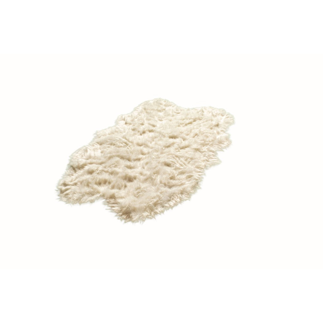 Luxe Gordon Faux Sheepskin Quattro Rug Off-White 4x6 Soft Durable Image 3