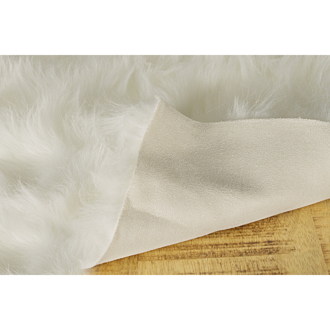 Luxe Gordon Faux Sheepskin Double Rug Off-White 2x6 Feet Soft Durable Carpet Image 5