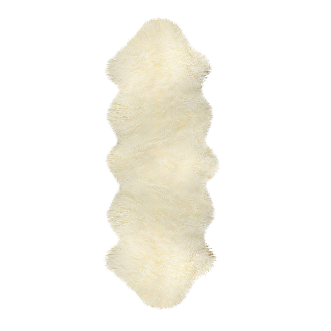 Natural Zealand Sheepskin Double Rug 2x6 White Hypoallergenic Soft Durable Image 1