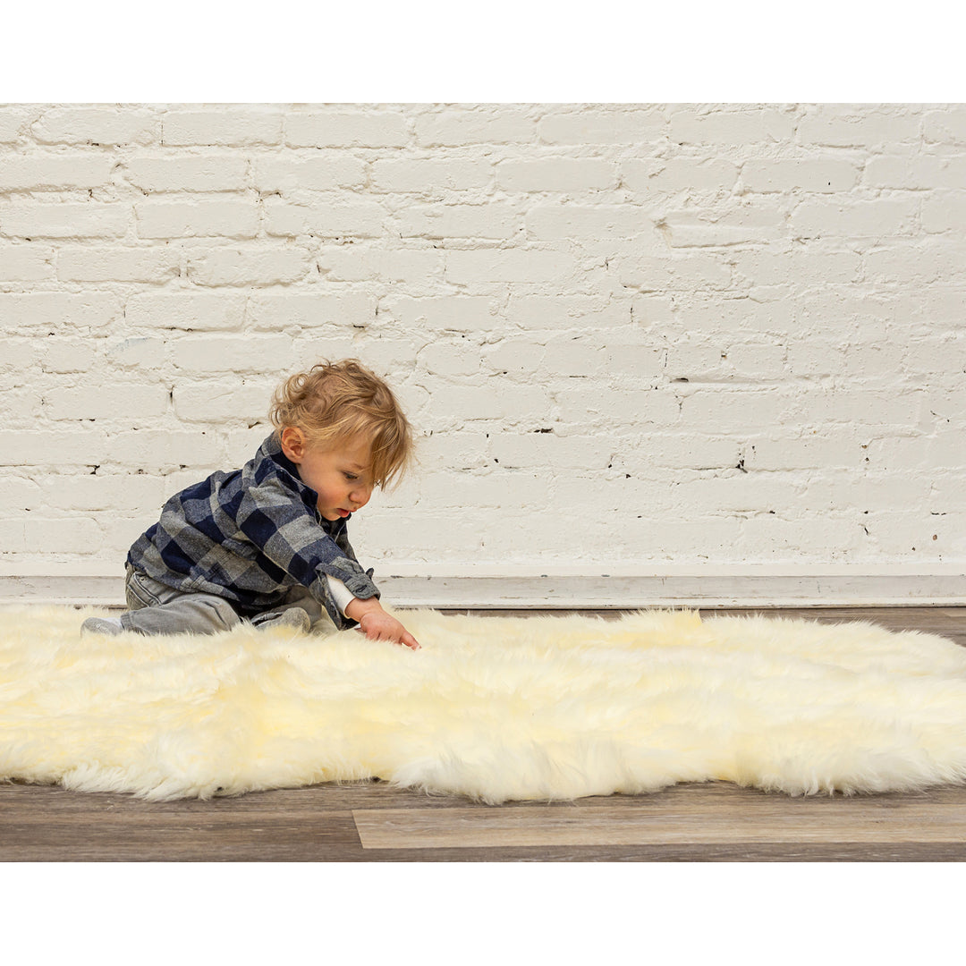 Natural Zealand Sheepskin Double Rug 2x6 White Hypoallergenic Soft Durable Image 7