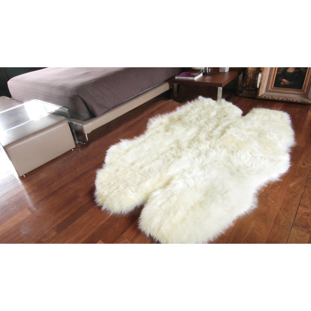 Natural Zealand Sheepskin Quattro Rug 4x6 Natural Hypoallergenic Indoor Use Image 10